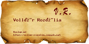 Vollár Rozália névjegykártya